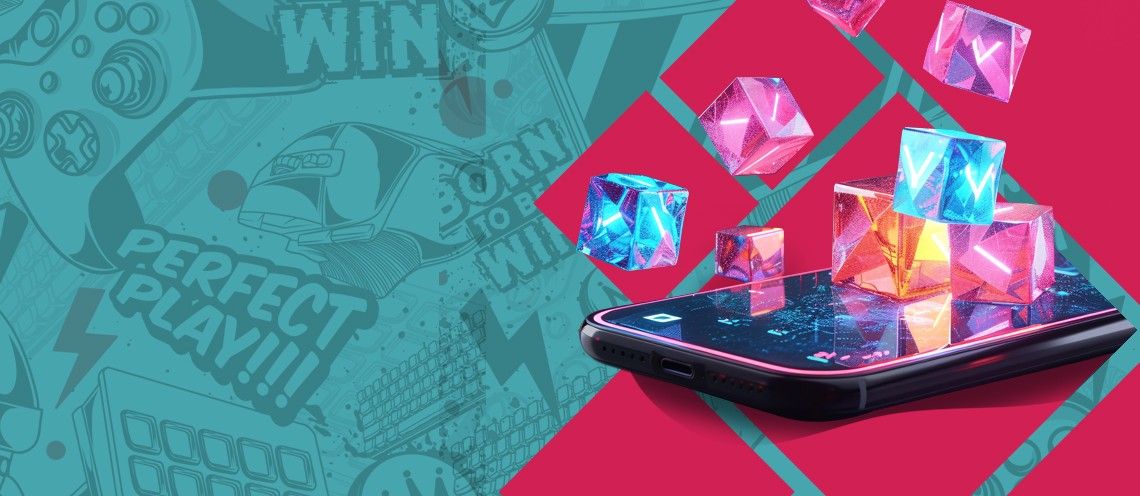 Mobile phone showing a game