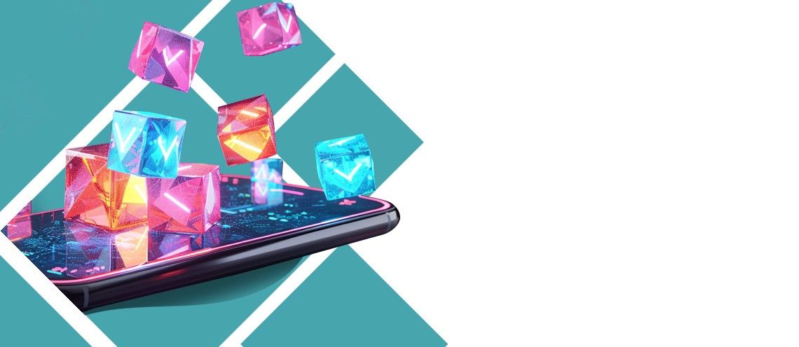 Mobile phone showing a game